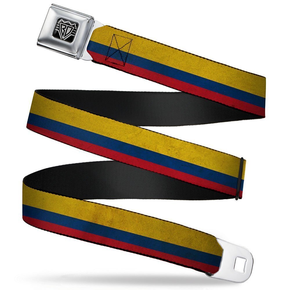 7434 Seatbelt Belt - Colombia Flag Distressed - 1.0" Wide - 20-36 Inches in